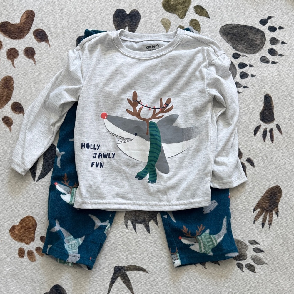 Carter's Gray and Blue Shark Pajama Set